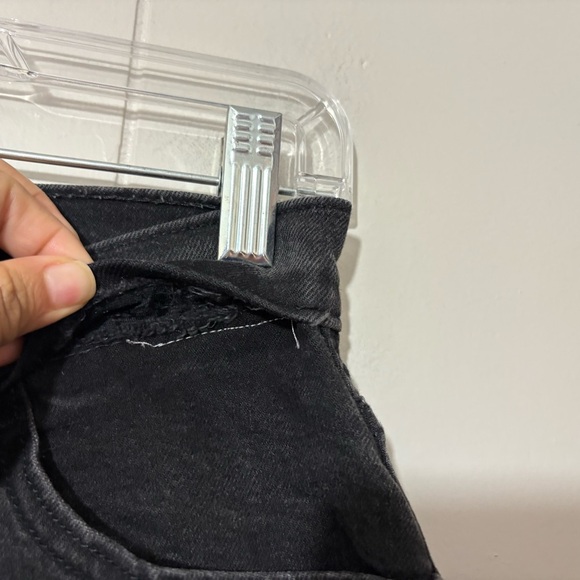 Levis Mile High Cropped Wide Leg Jeans Womens Button Fly Black Distressed Sz 26 - Picture 5 of 10